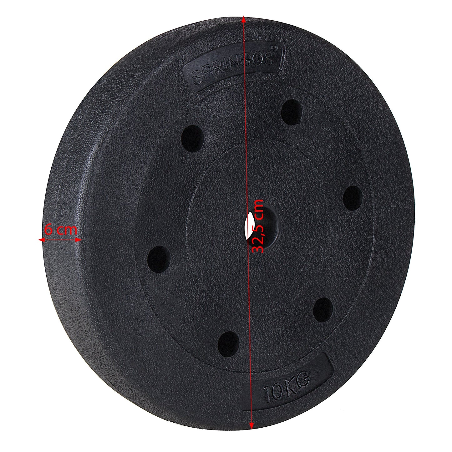Halterschijf | 1 x 10 kg | Kunststof | Zwart
