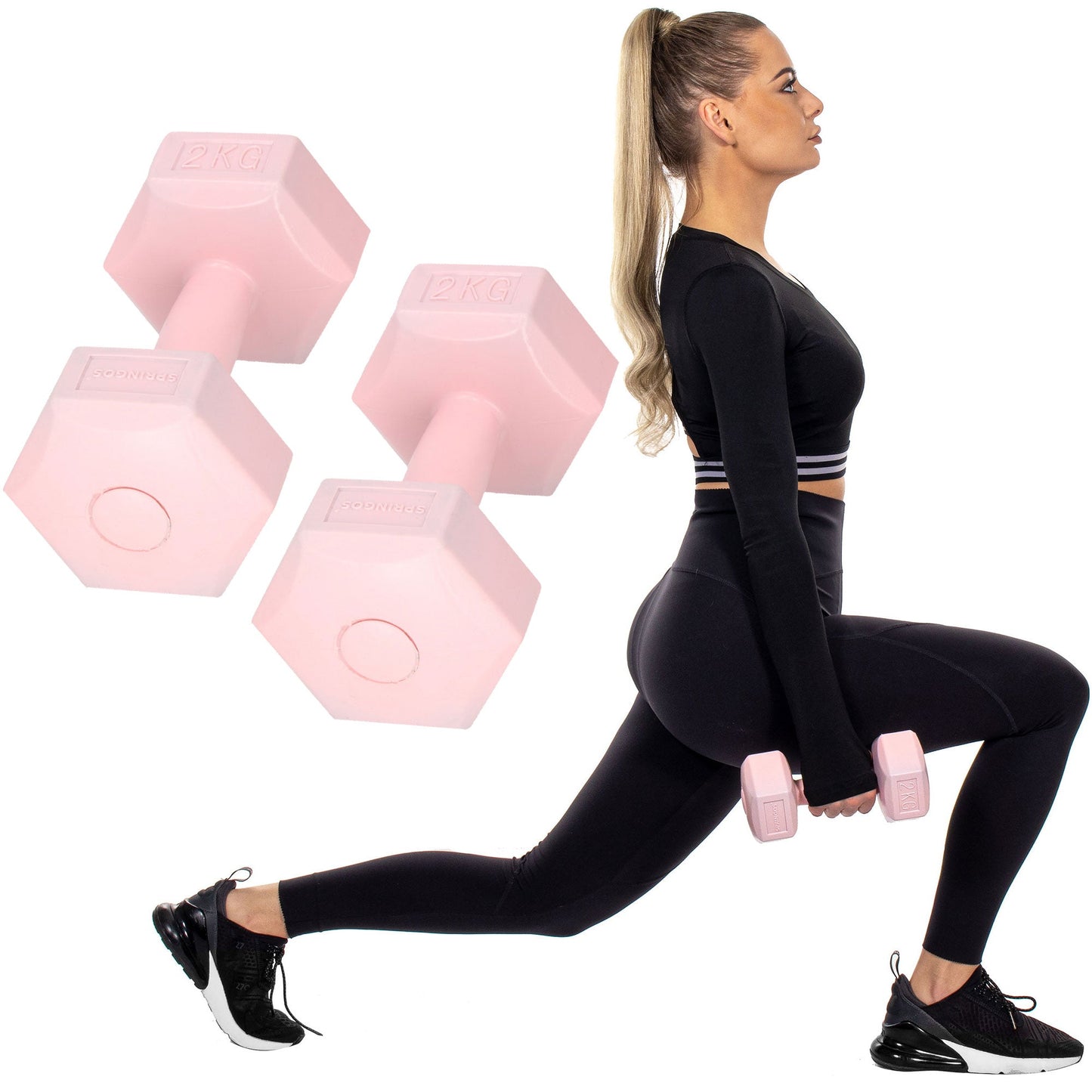 Dumbbell Set - 2 KG - Roze - Oefengewichten
