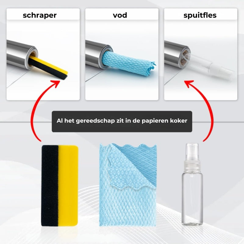 Raamfolie met éénrichtingsprivacy - Statisch hechtende spiegeltint met volledige doe-het-zelfkit