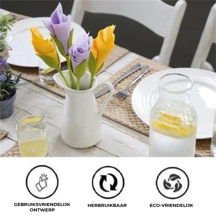 Servet tafeldecor bloemvouwer