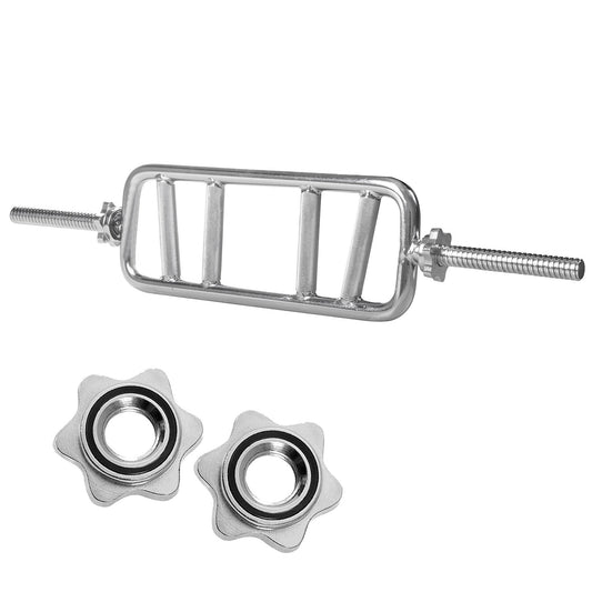 Korte Halterstang | Triceps Trainer | Chroomstaal | 87 cm | 7.6KG