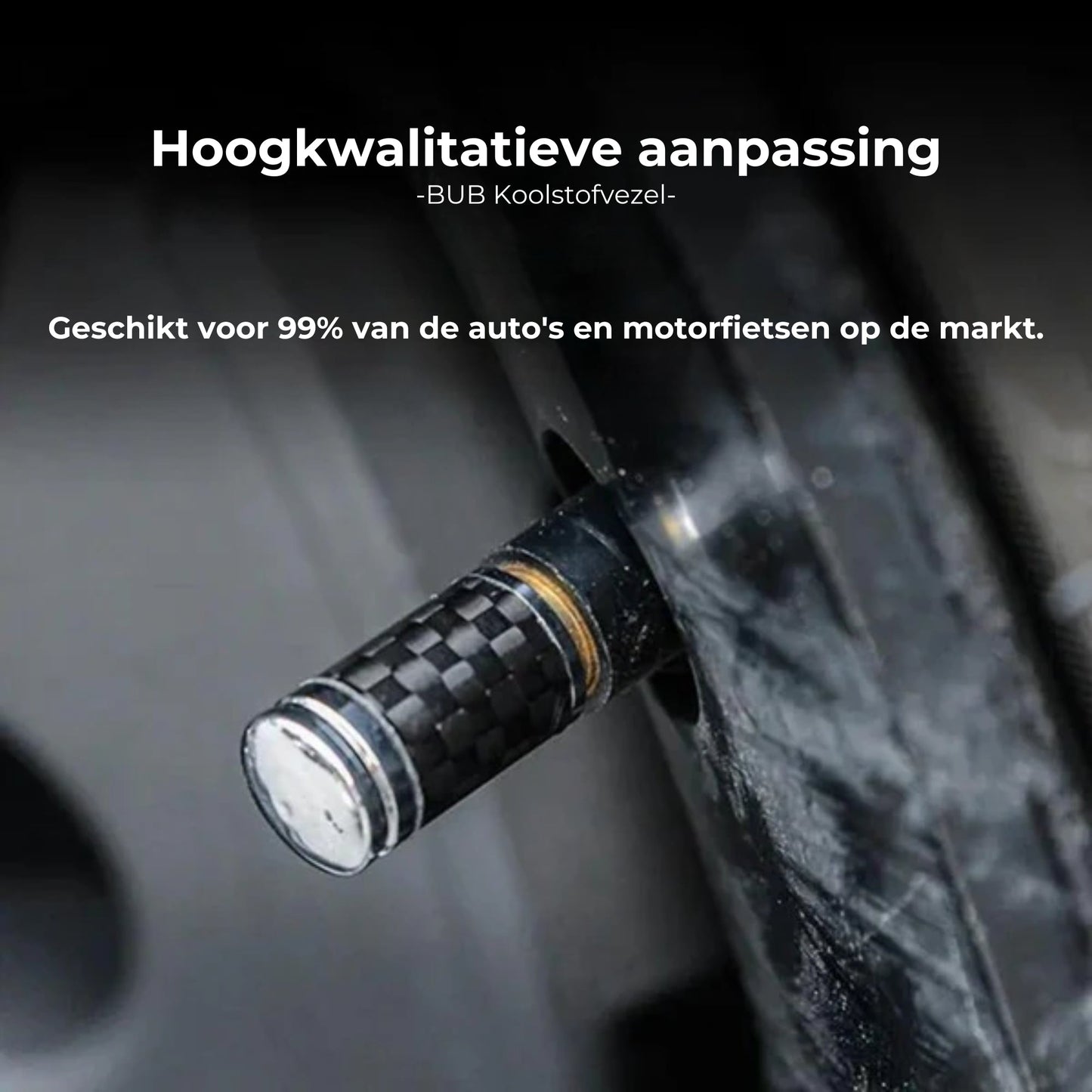 Koolstofvezel ventieldopjes banden β Lekvrije wielbeschermingsset
