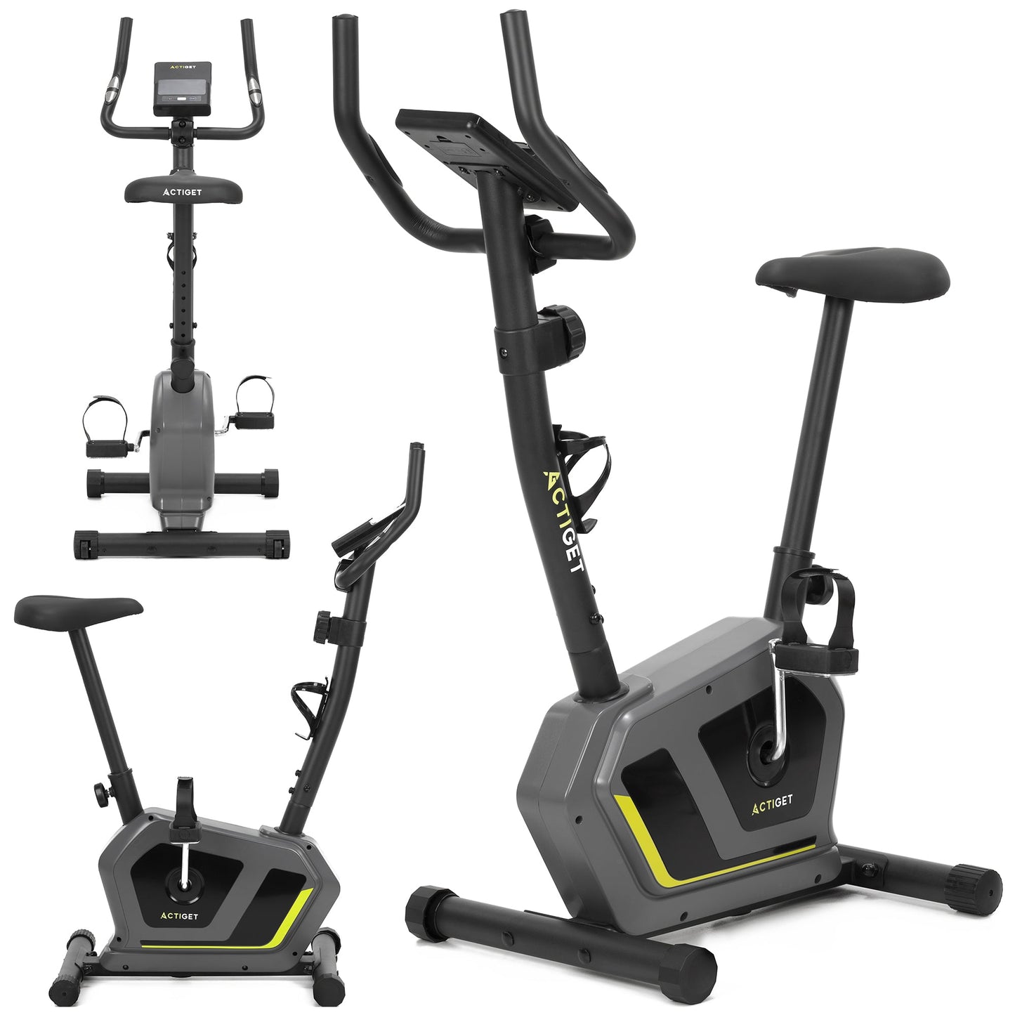 Hometrainer - 8 Weerstandsniveaus - Inclusief Hartslagmeter, Display, Telefoonhouder, Transportwielen - Max 130 KG