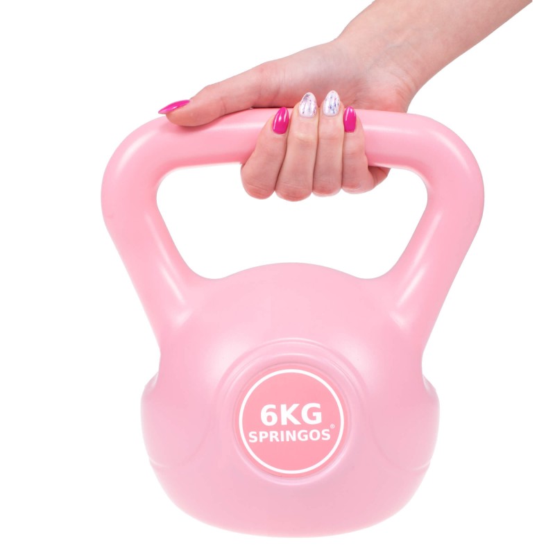 PVC Kettle Bell | Kettlebell | 6 kg | Roze