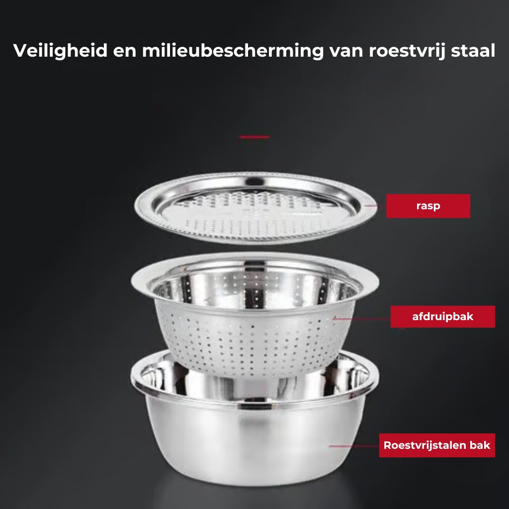 3-in-1 roestvrijstalen wastafelset