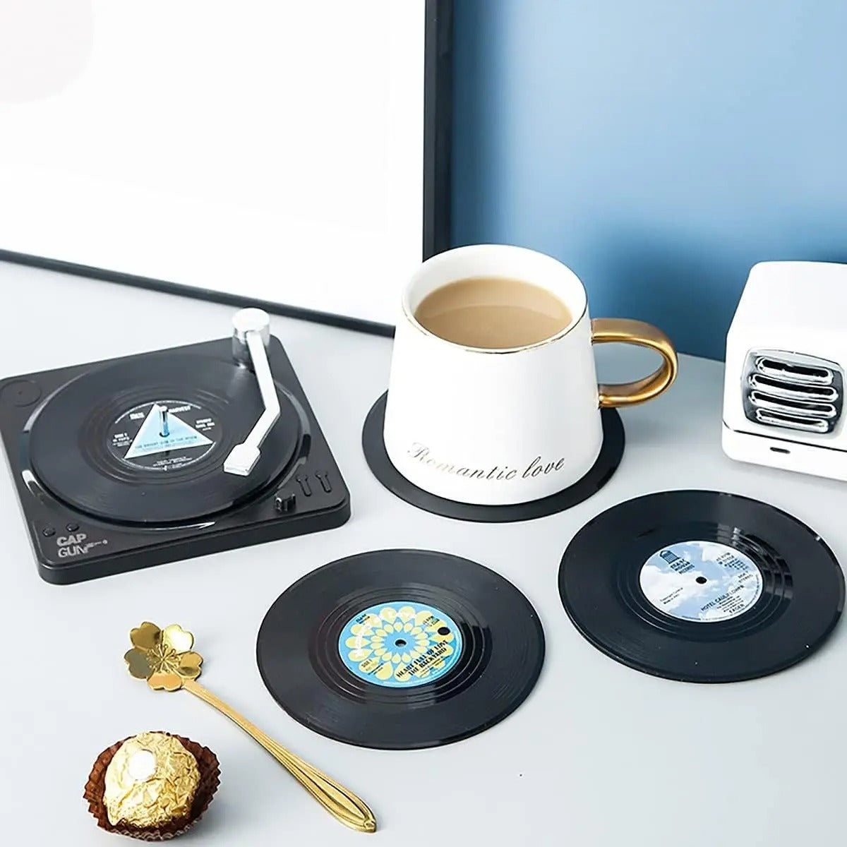 Retro Vinylplaat Drankonderzetters