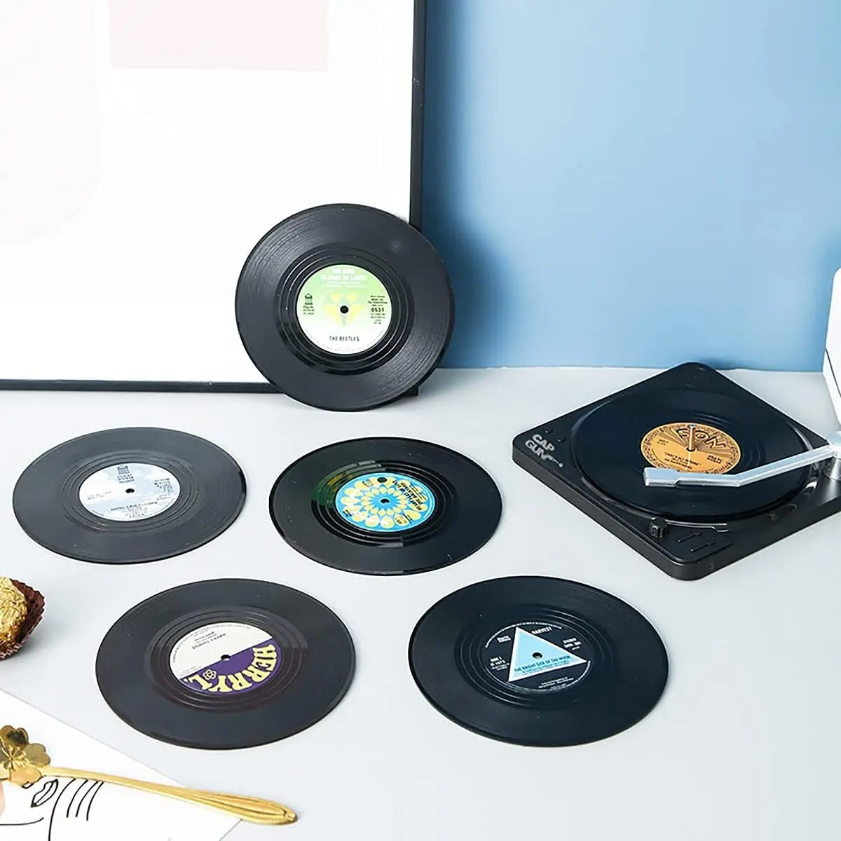 Retro Vinylplaat Drankonderzetters