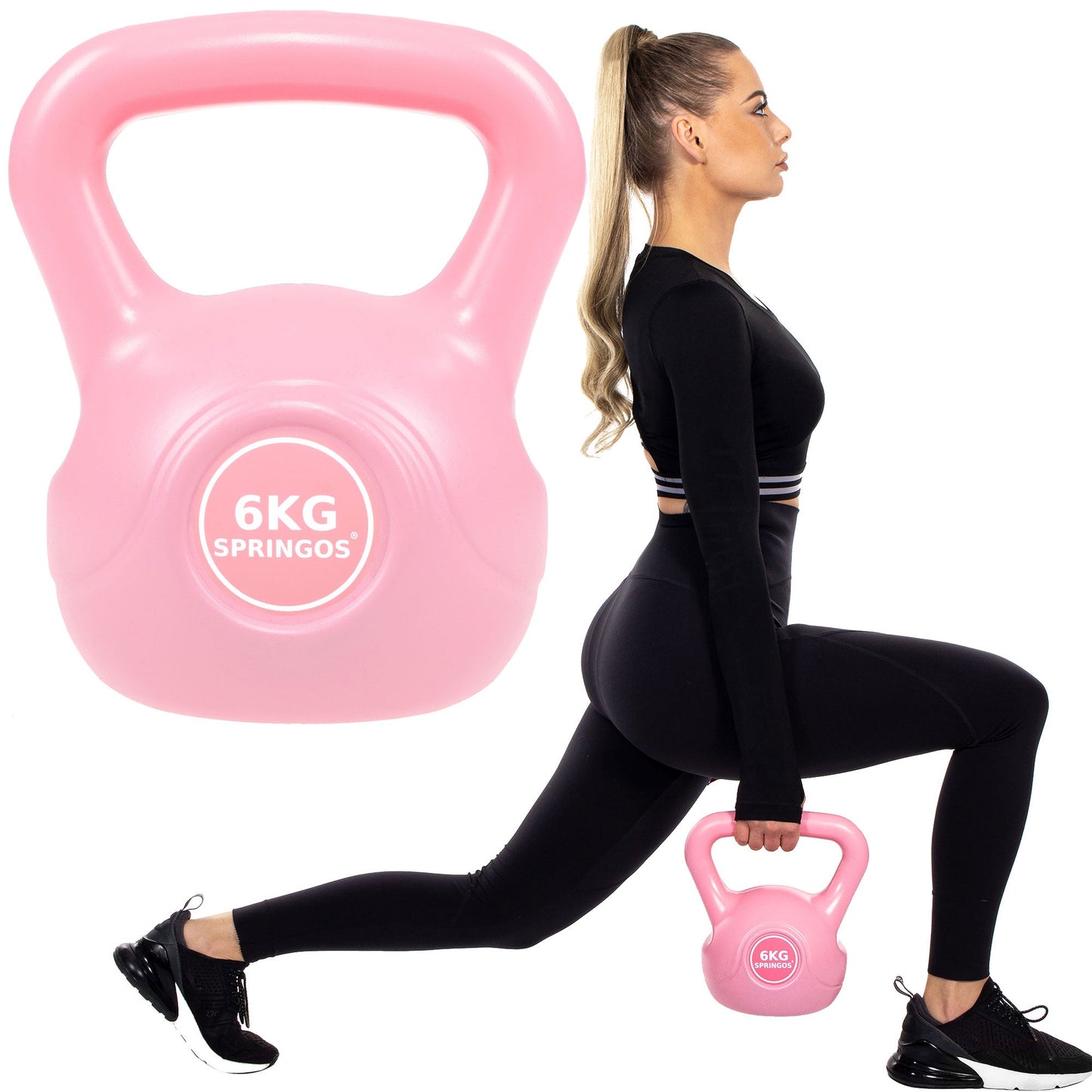 PVC Kettle Bell | Kettlebell | 6 kg | Roze