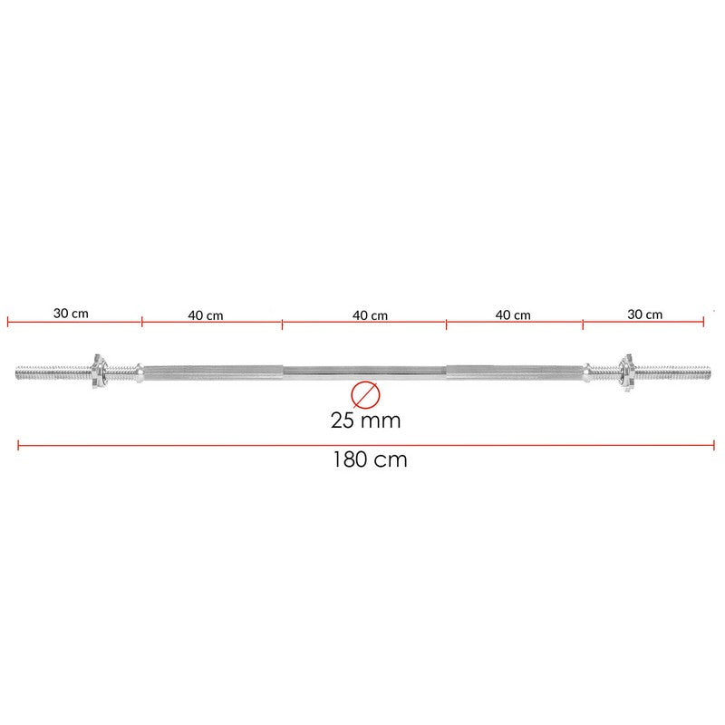 Halterstang | Barbell | Chroomstaal | 180 cm | 25 mm