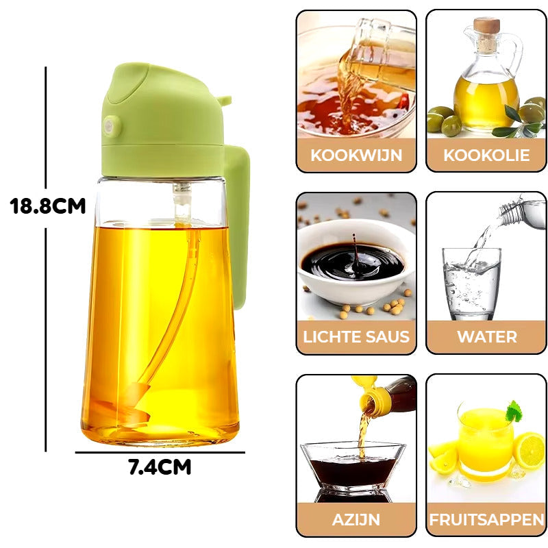 2-in-1 multifunctionele oliefles