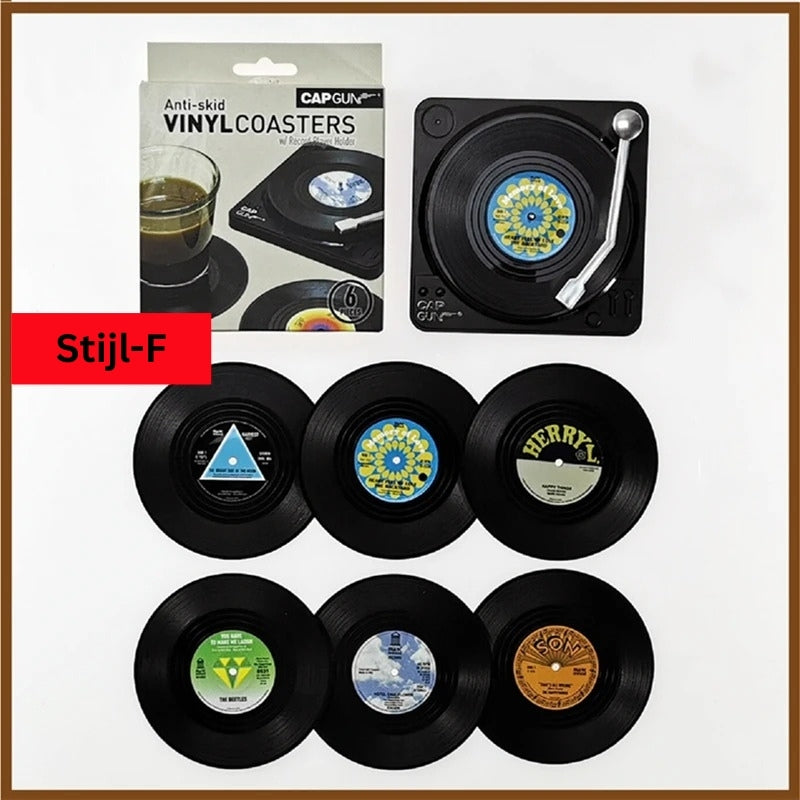 Retro Vinylplaat Drankonderzetters