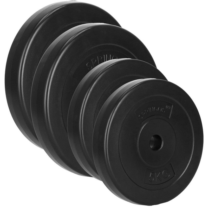Halterschijven | 2 x 10 kg | 2 x 5 kg | Kunststof | Zwart
