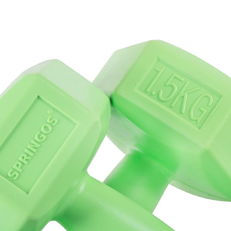 Dumbbell Set - 1,5 KG - Groen - Oefengewichten