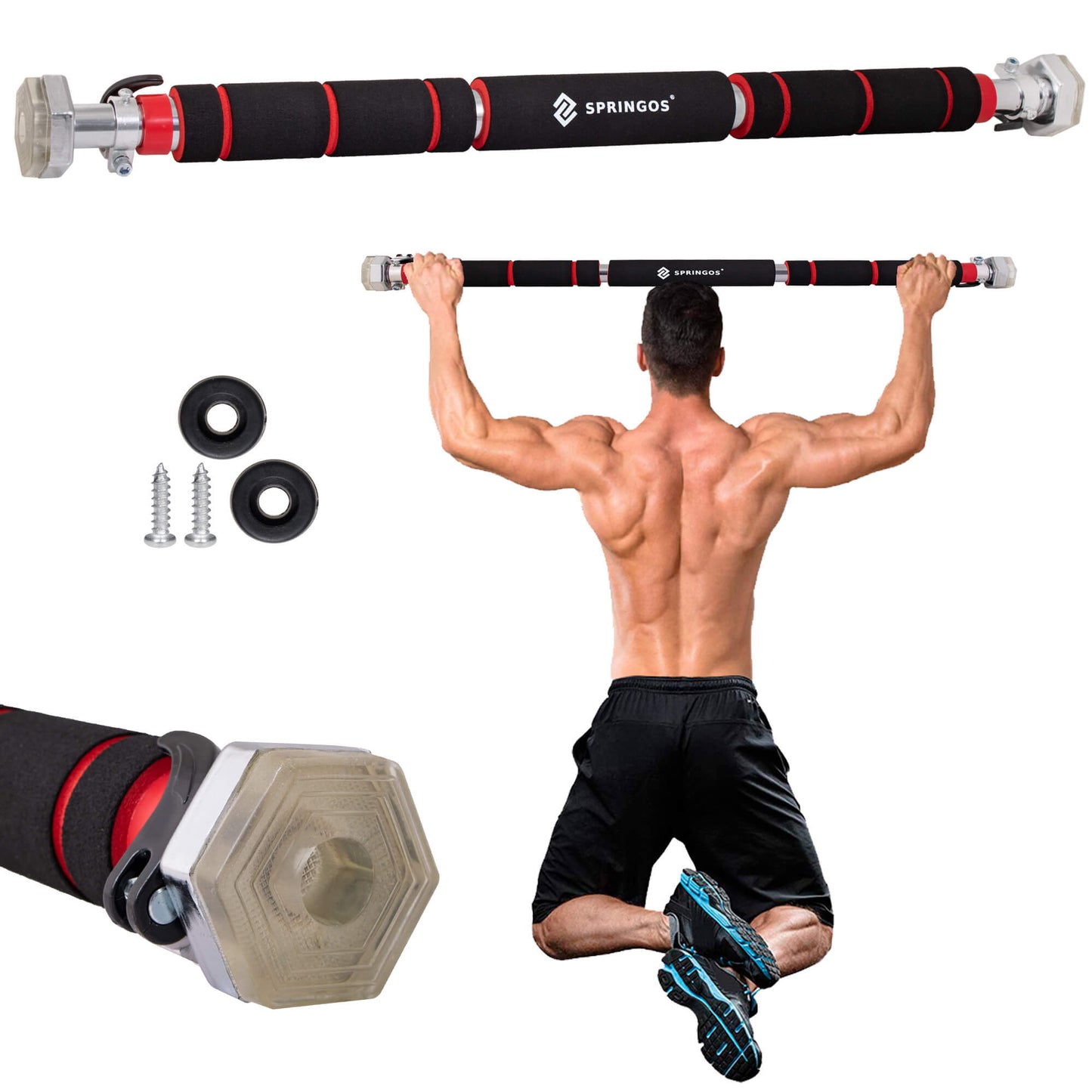 Pull Up Bar - Optrekstang - Staal - Zilver - 60-100 CM - 300KG