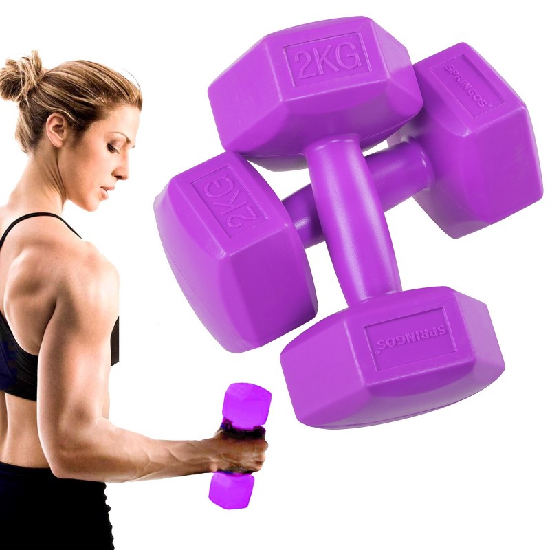 Dumbbell Set - 2 KG - Paars - Oefengewichten