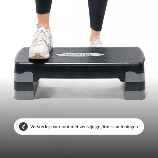 Aerobic Step - Fitness Step - Verstelbaar - Antislip - Grijs-zwart