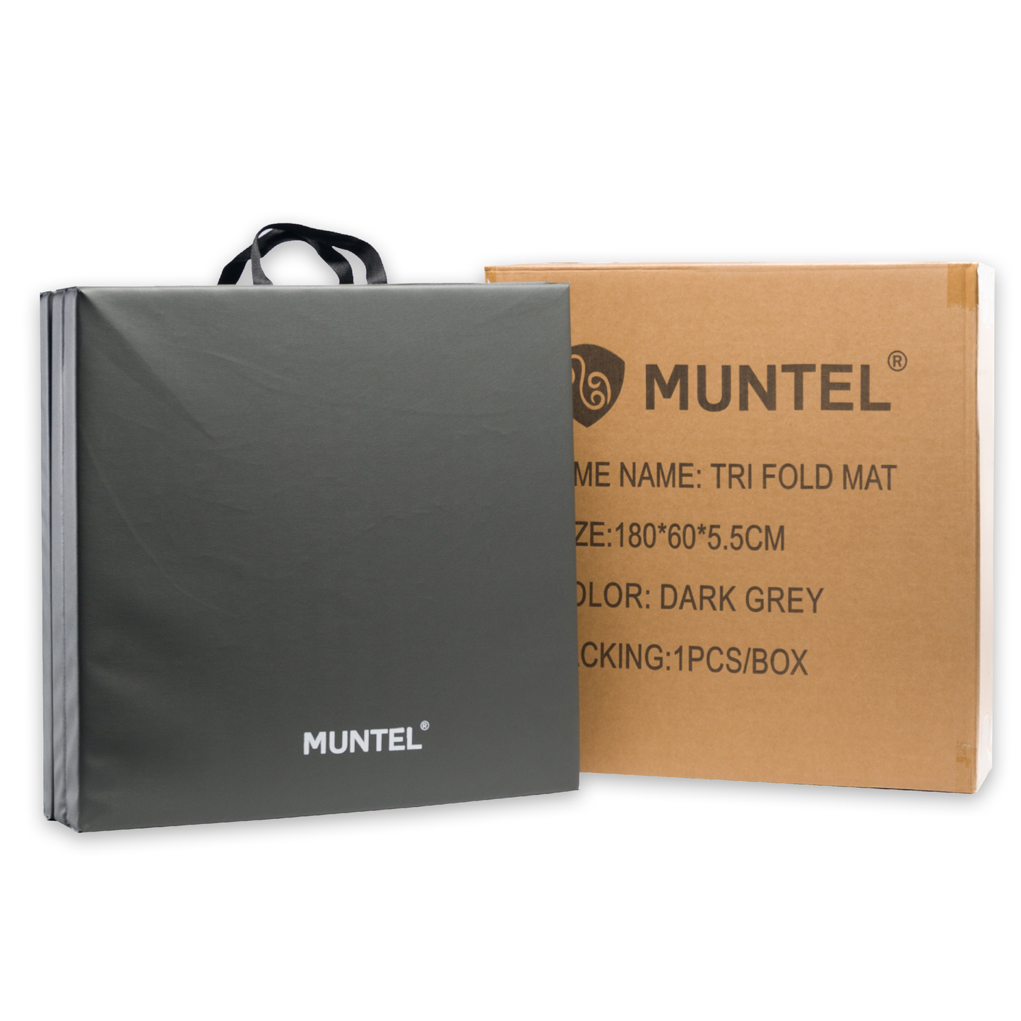 Fitnessmat - Sportmat - Premium Kwaliteit - Opvouwbaar - 3 Delig - 180 X 60 X 5.5 cm - Grijs