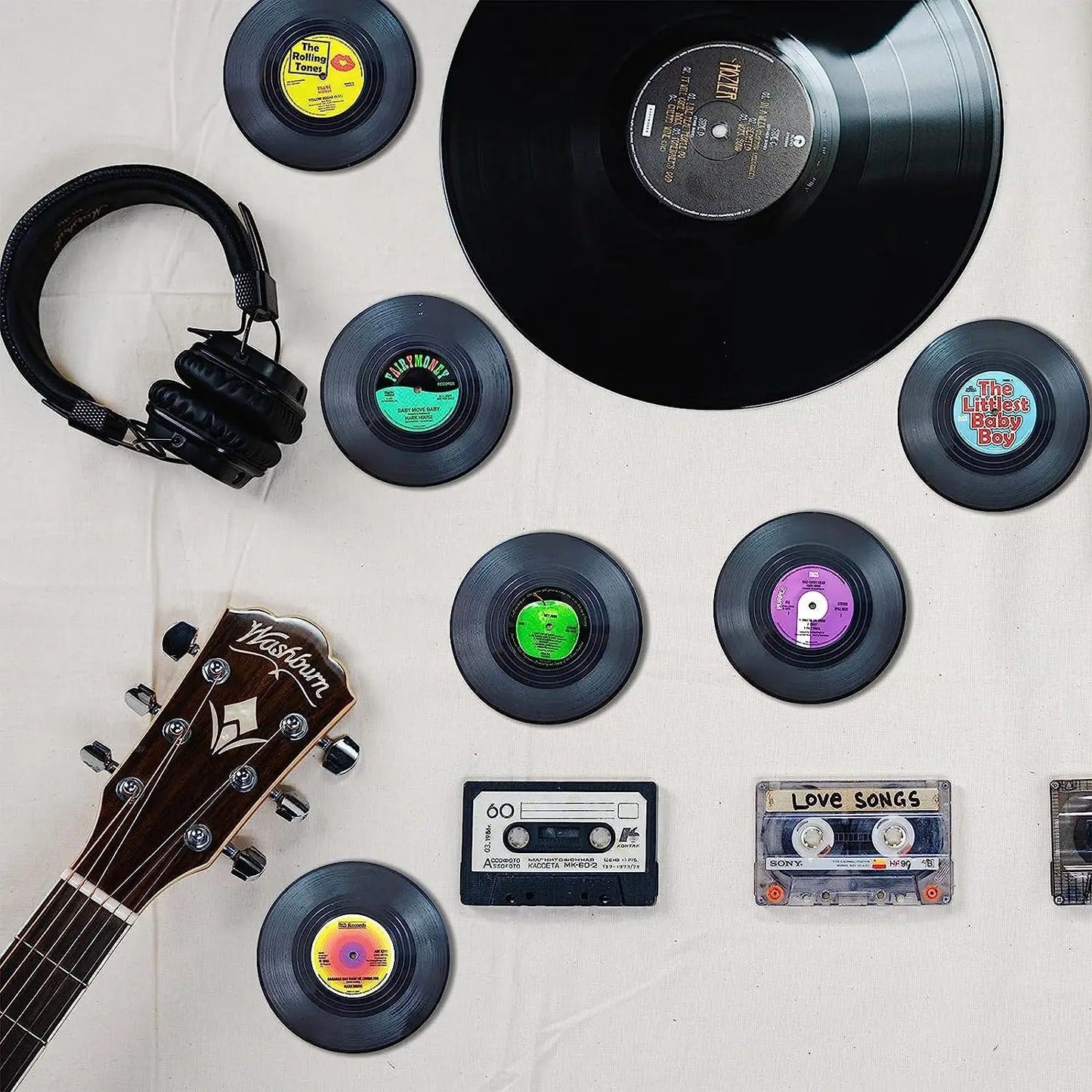 Retro Vinylplaat Drankonderzetters