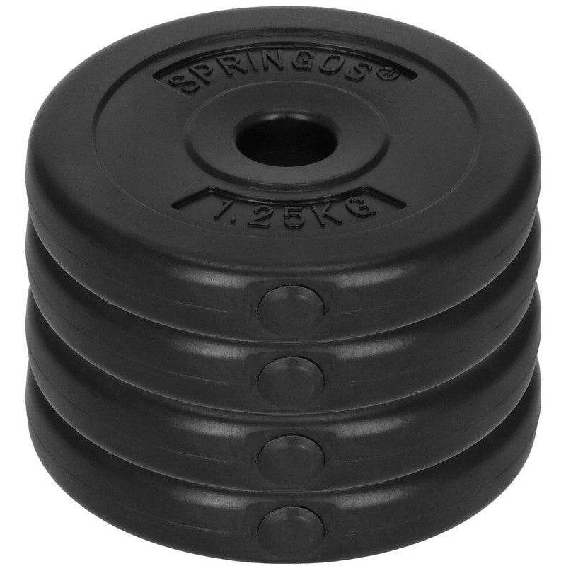 Halterschijven | 4 x 1.25 kg | Kunststof | Zwart