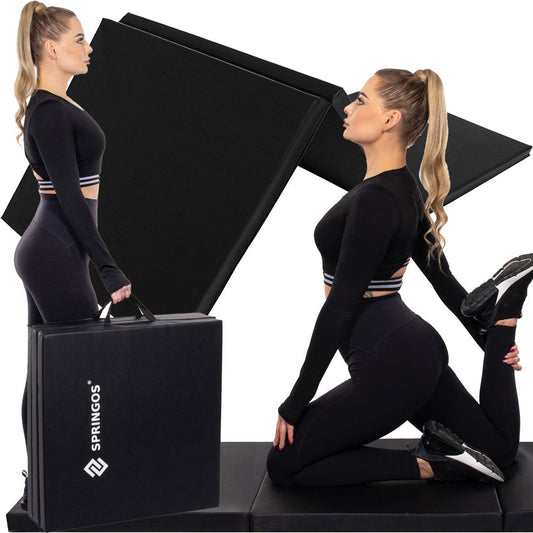 Fitnessmat | 3 Delig | 180 x 60 x 5.5 cm | Zwart