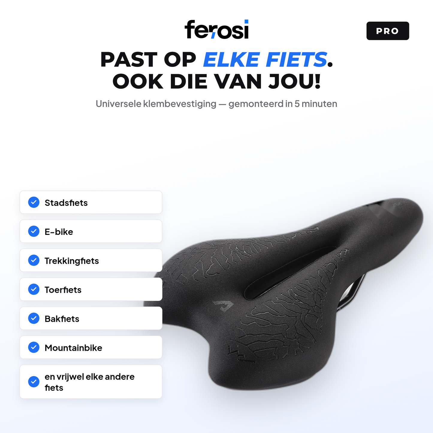 Ferosi CloudRide Comfortzadel — Pijnvrij op Elke Afstand