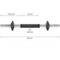 Korte Halterstang | Barbell | Chroomstaal | 45 cm | 0.8KG