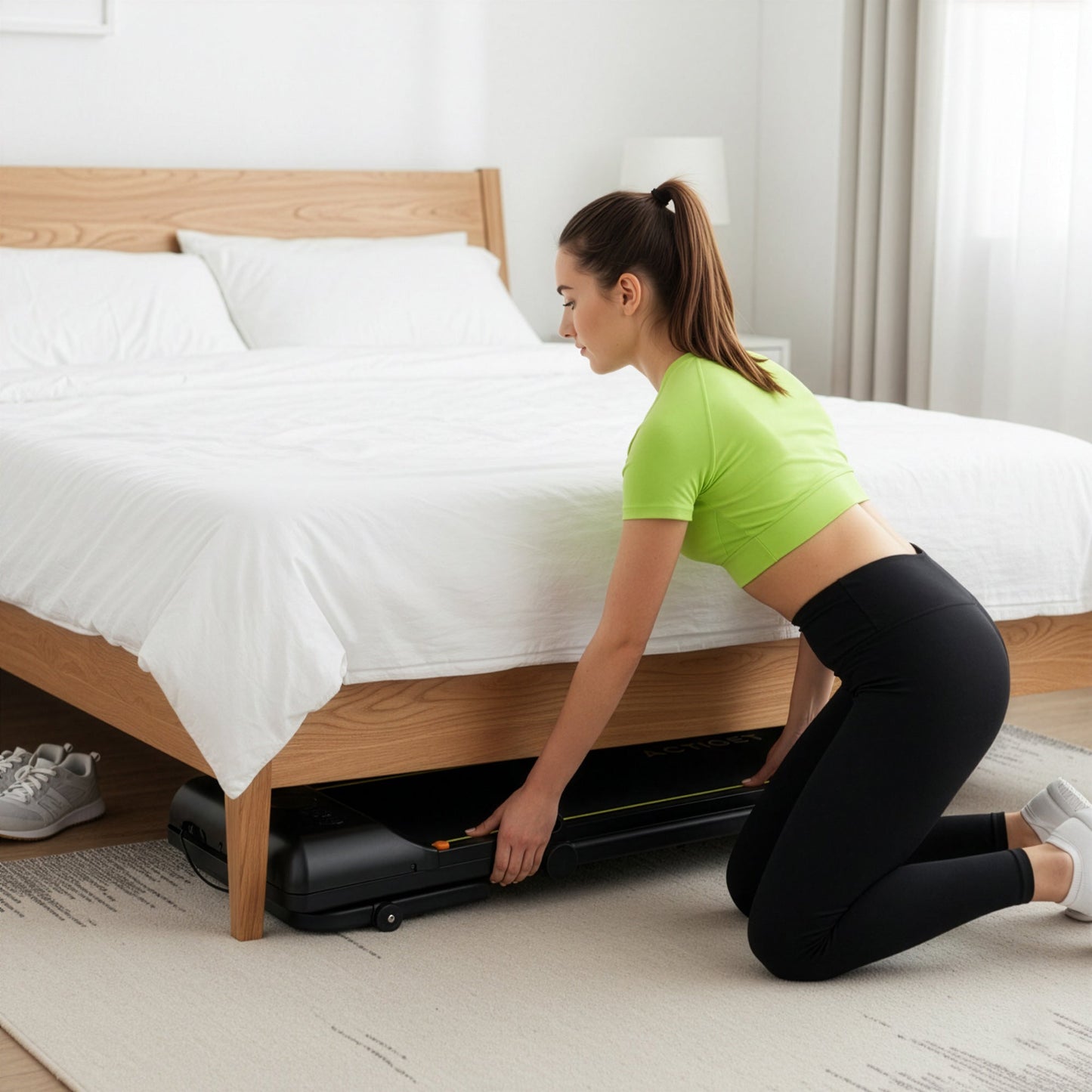 Loopband - 1-12 KM/U - Inklapbaar - Fitshow APP - Met ingebouwde Speaker ( Bluetooth ) - Afstandsbediening - Telefoonhouder - Smeerolie - 133 x 50 x 105 CM - 1 PK Motor