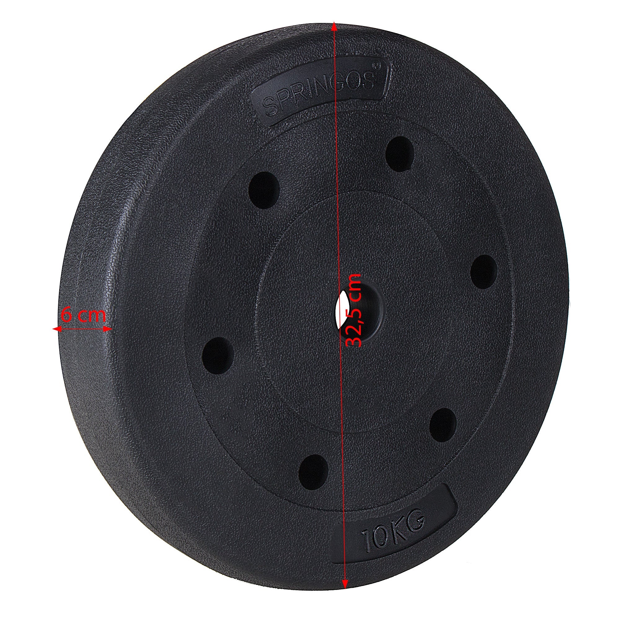 Halterschijf | 1 x 10 kg | Kunststof | Zwart