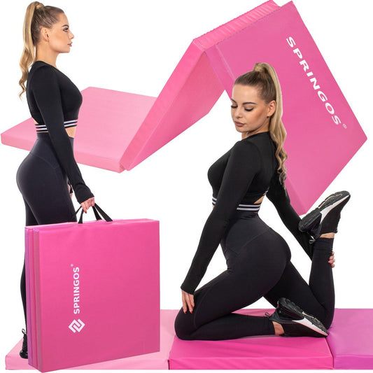 Fitnessmat | 3 Delig | 180 x 60 x 5.5 cm | Roze
