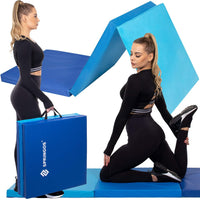 Fitnessmat | 3 Delig | 180 x 60 x 5.5 cm | Blauw