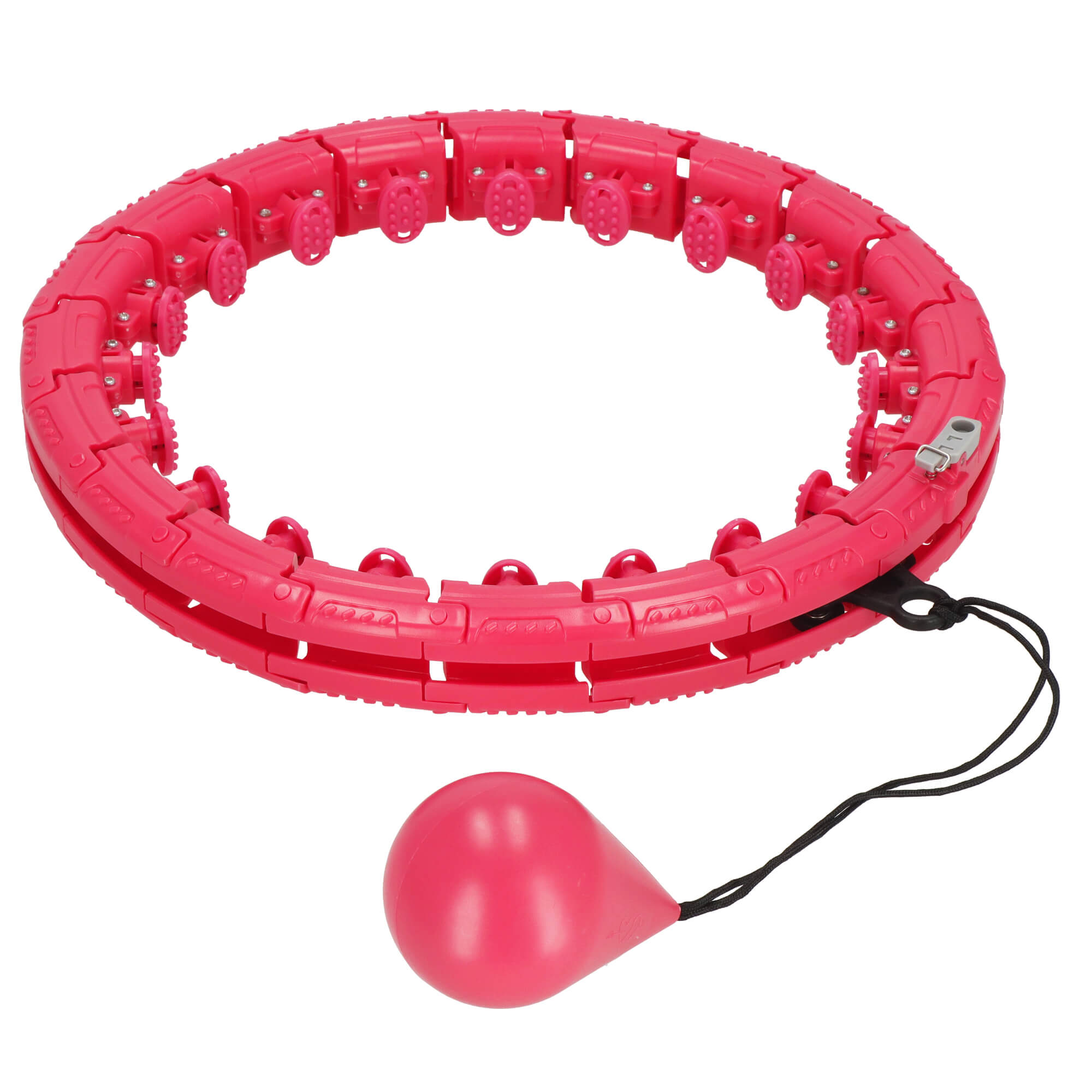Hoelahoep - Hoepel - Fitness - Verstelbaar - Cardiotraining - Massage - Roze