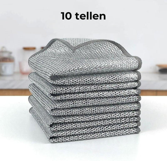 Herbruikbare Silver Mesh Schuurdoeken – Hard voor vlekken, zacht voor oppervlakken