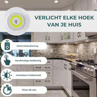 Zelfklevende Wandlampen (2st. inclusief afstandsbediening)