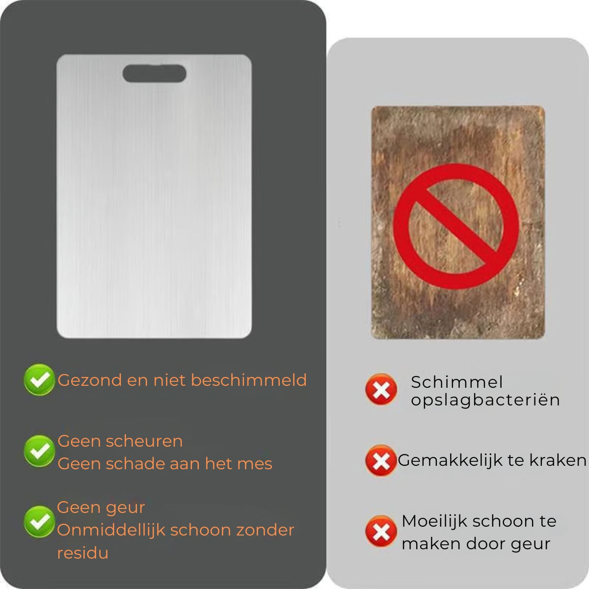 Roestvrijstalen Dubbelzijdige Snijplank