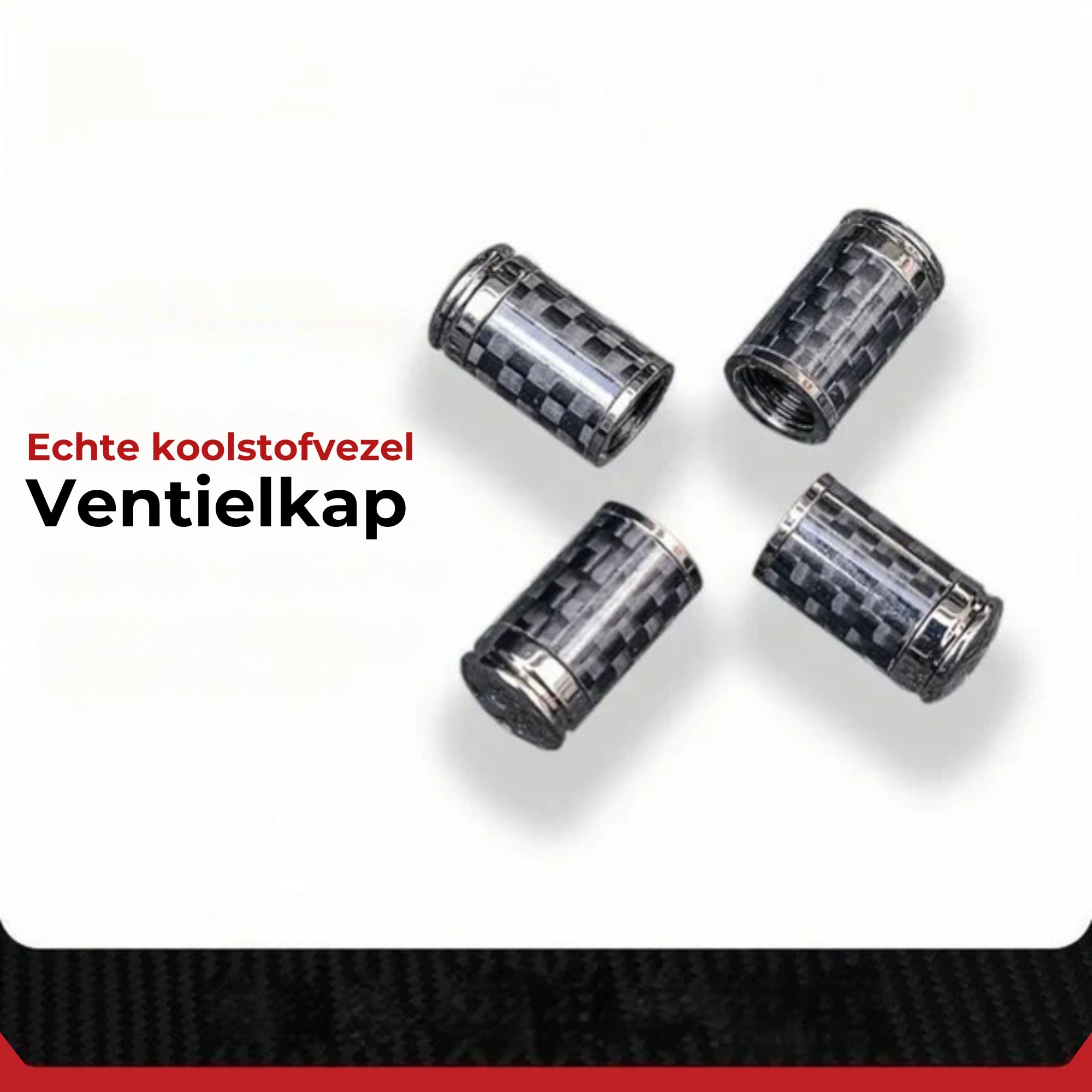 Koolstofvezel ventieldopjes banden – Lekvrije wielbeschermingsset