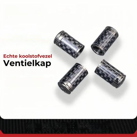 Koolstofvezel ventieldopjes banden – Lekvrije wielbeschermingsset