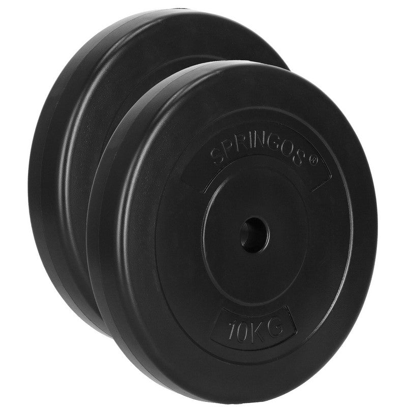 Halterschijven | 2 x 10 kg | Kunststof | Zwart