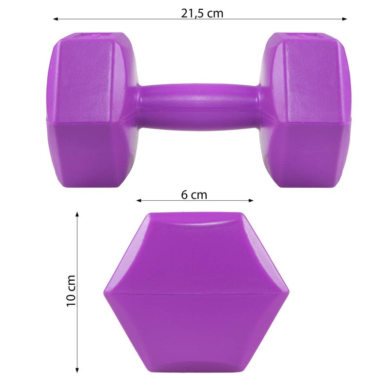 Dumbbell Set - 2 KG - Paars - Oefengewichten