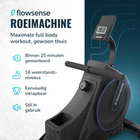 Roeitrainer- 16 Weerstandniveaus - LCD Monitor