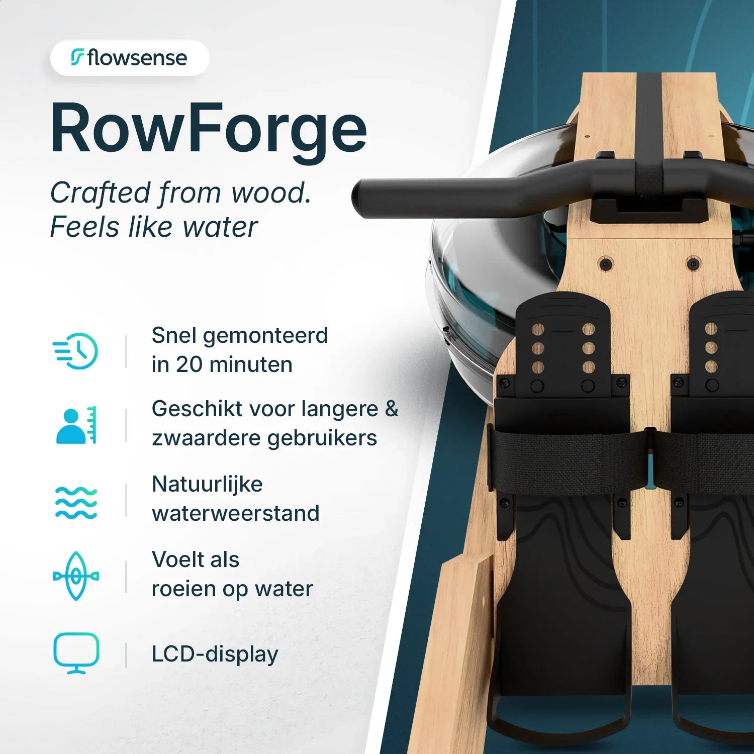 Roeitrainer - RowForge - Hout Met Waterweerstand