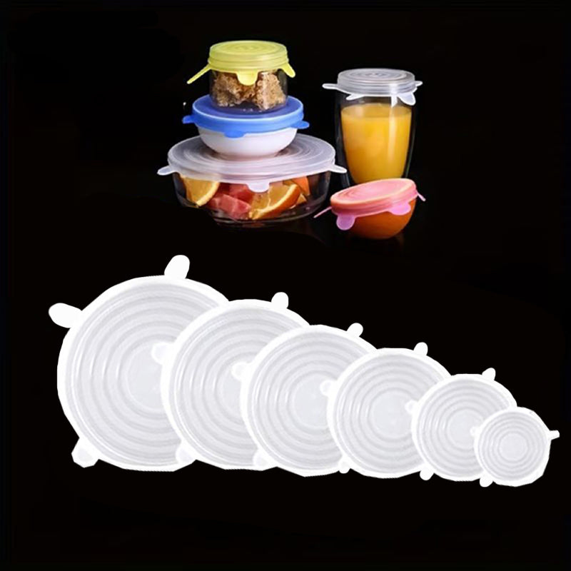 Herbruikbare flexibele siliconen bewaardeksels (6st)