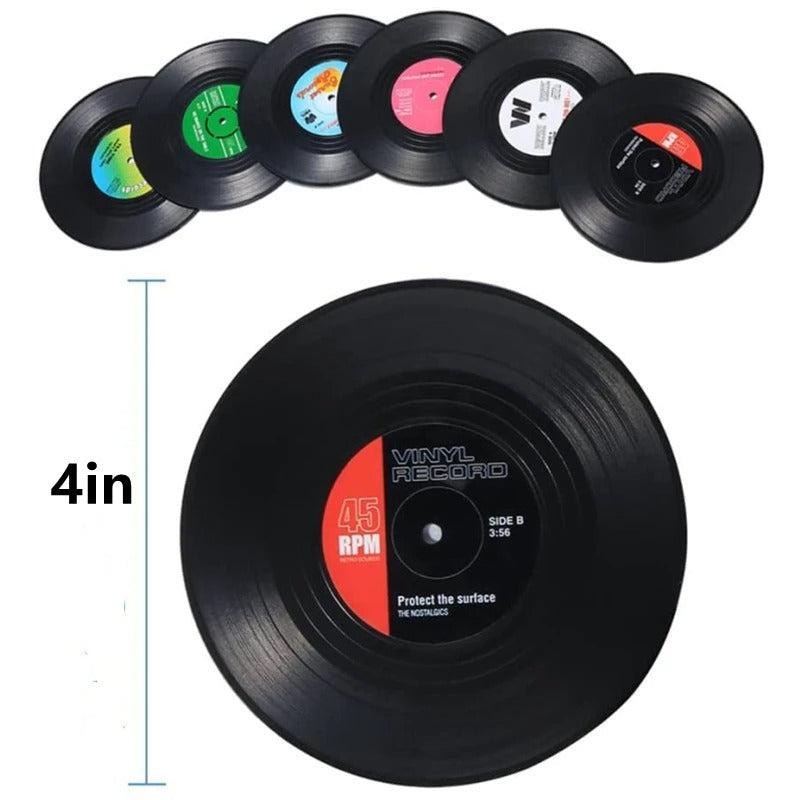 Retro Vinylplaat Drankonderzetters