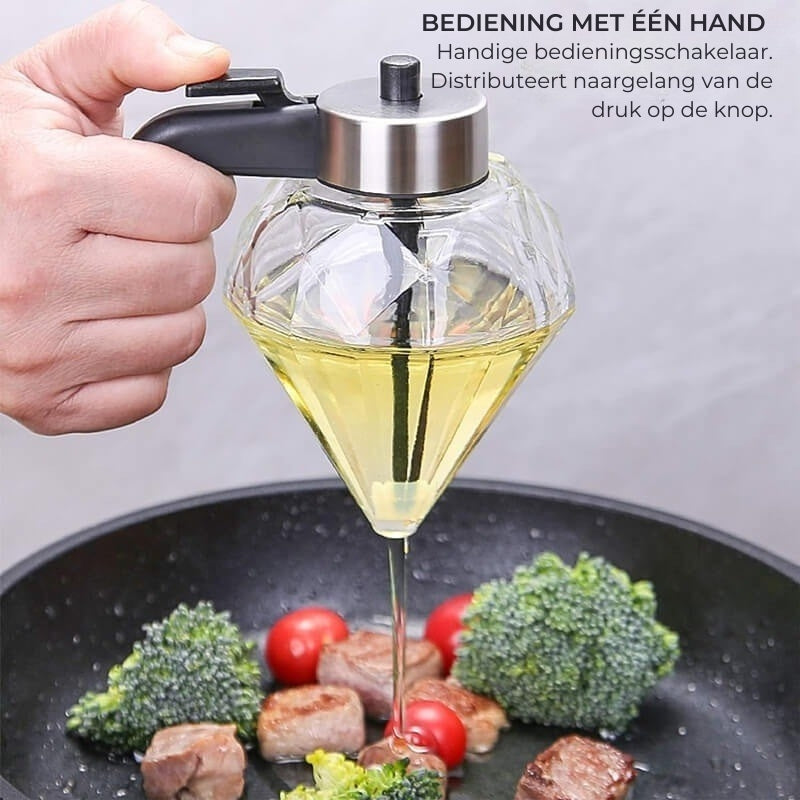 Glazen Oliedispenser Diamantvorm