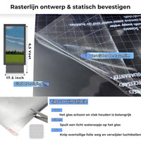 Raamfolie met éénrichtingsprivacy - Statisch hechtende spiegeltint met volledige doe-het-zelfkit
