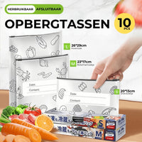 [30 stuks] Herbruikbare aluminiumfolie afsluitbare opbergzakjes
