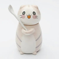 Katten Keramiek Mok met lepel en deksel - Leuk & Creatief