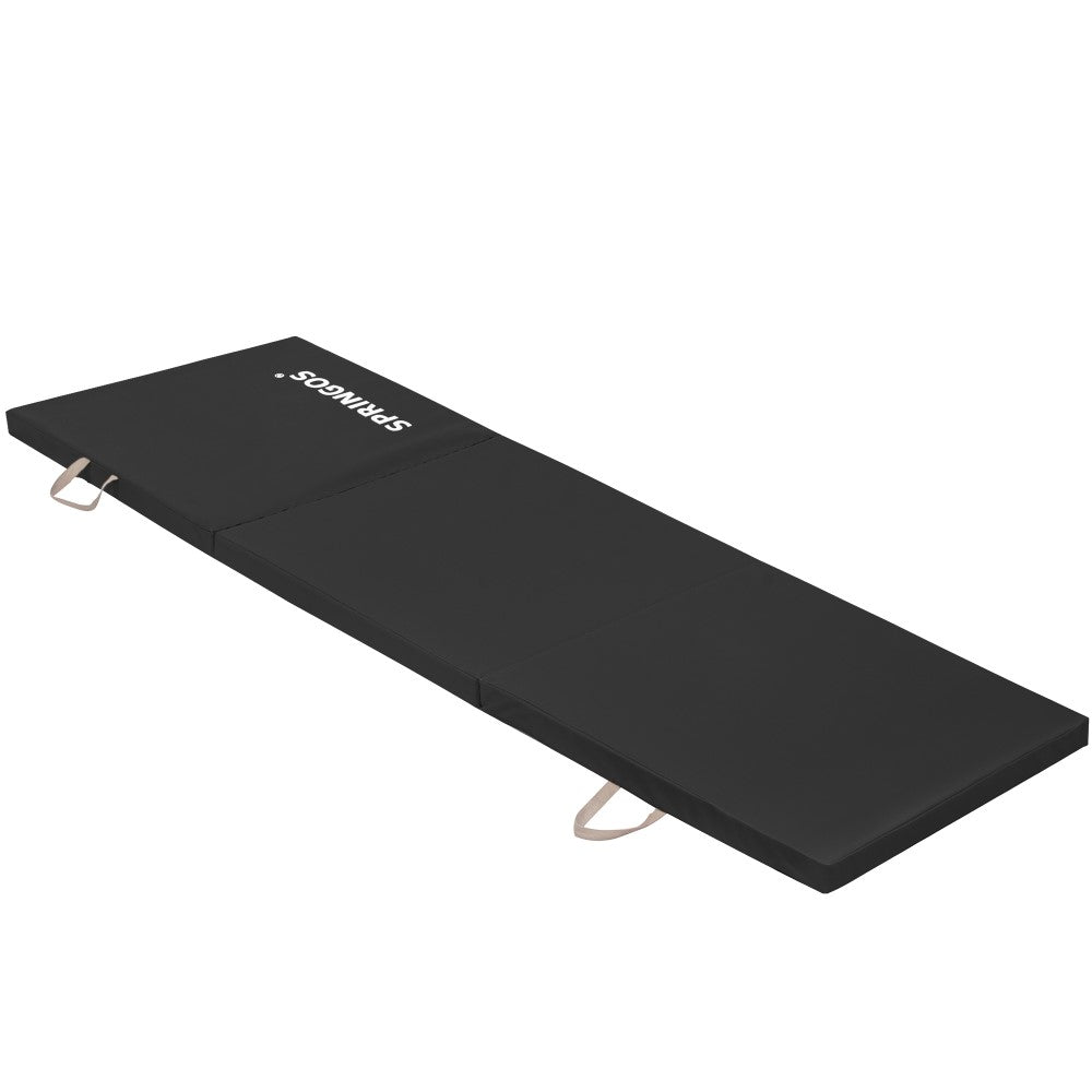 Fitnessmat | 3 Delig | 180 x 60 x 3 cm | Zwart