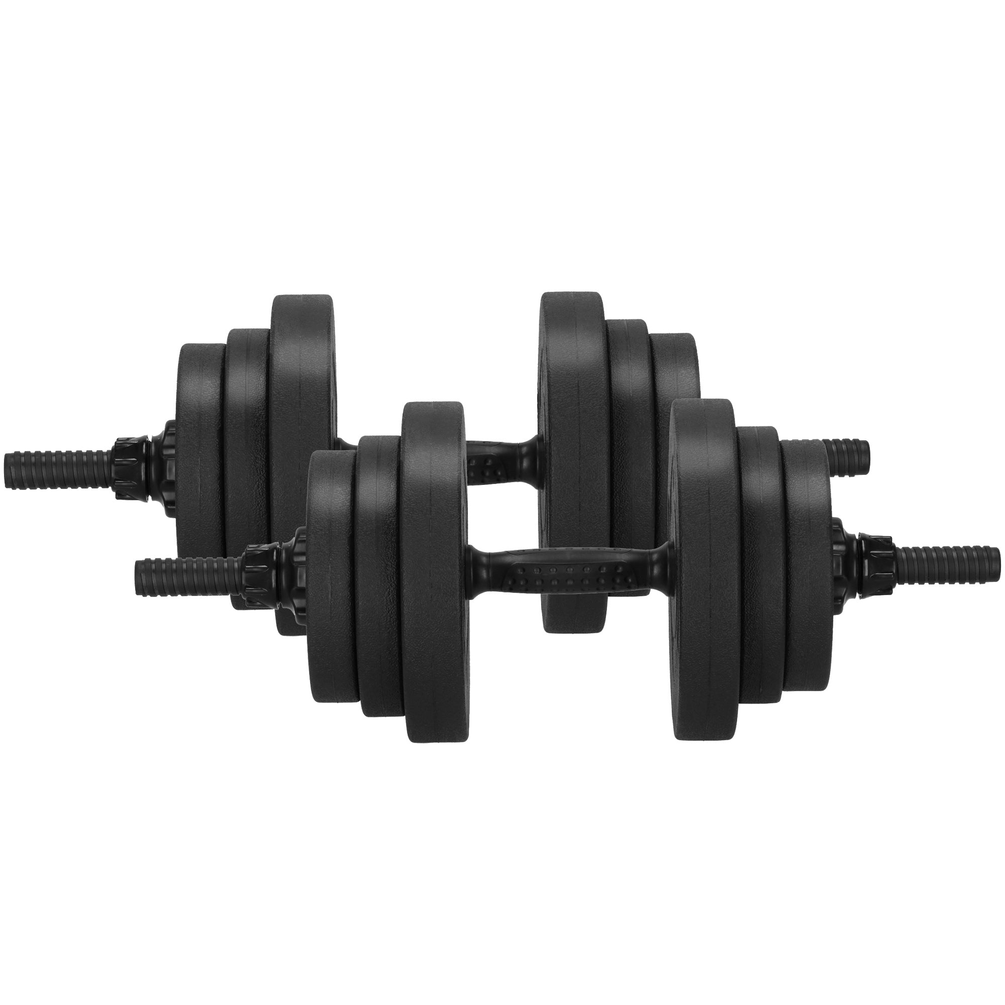 Dumbellset - 20 KG - Halter Verlengstuk - Verstelbaar - Complete Set - Thuis Sporten - Zwart