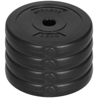 Halterschijven | 4 x 2.5 kg | Kunststof | Zwart