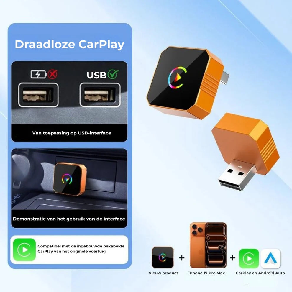 Draadloze CarPlay adapter V4